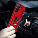 Wholesale Tech Armor Ring Stand Grip Case with Metal Plate for Samsung Galaxy S21 Ultra 5G (Red)